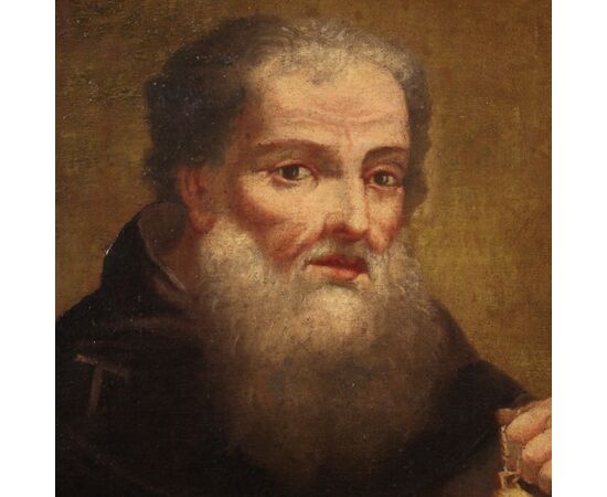 Antique painting Saint Anthony the Abbot from the 18th century