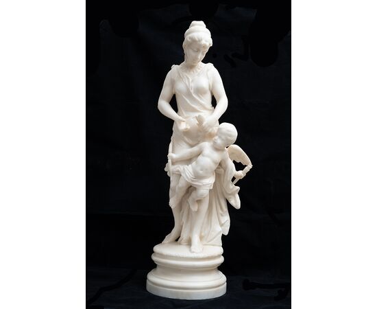 Scultura antica Napoleone III Francese in marmo bianco statuario. Periodo XIX secolo.