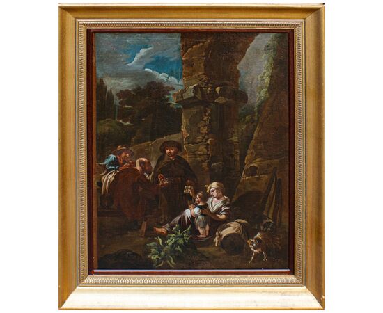 Ambito di Pieter Van Laer, XVII secolo, Scena di elemosina