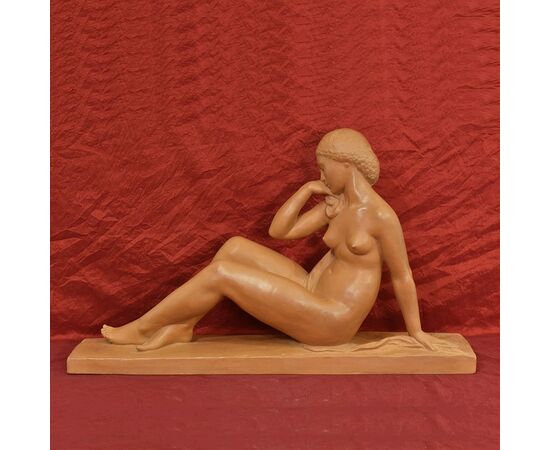 SCULTURE ART DECO IN TERRACOTTA, NUDO DI DONNA, AMEDEO GENNARELLI, SCULTORE ITALIANO. (STTE82)