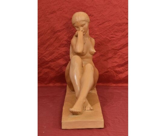 SCULTURE ART DECO IN TERRACOTTA, NUDO DI DONNA, AMEDEO GENNARELLI, SCULTORE ITALIANO. (STTE82)