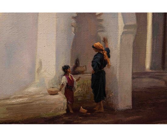 Auguste-Alexandre Hirsch (Lione, 1833 - Parigi, 1911), Scena in città araba