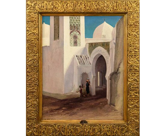 Auguste-Alexandre Hirsch (Lione, 1833 - Parigi, 1911), Scena in città araba