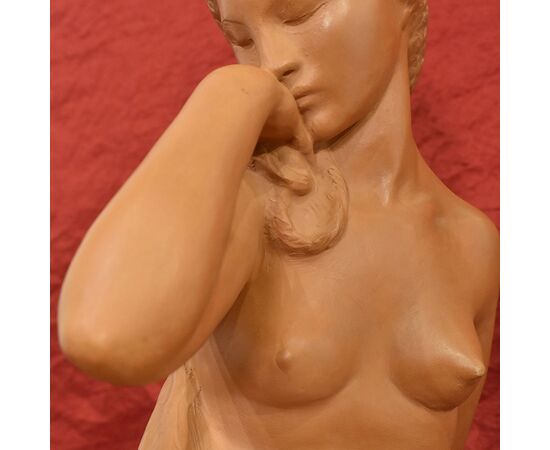 SCULTURE ART DECO IN TERRACOTTA, NUDO DI DONNA, AMEDEO GENNARELLI, SCULTORE ITALIANO. (STTE82)