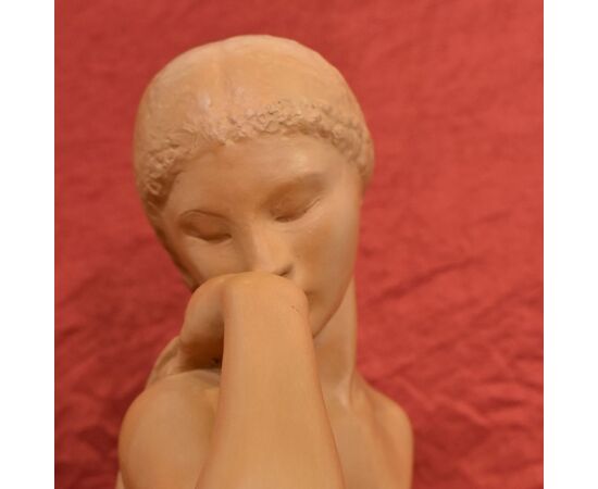 SCULTURE ART DECO IN TERRACOTTA, NUDO DI DONNA, AMEDEO GENNARELLI, SCULTORE ITALIANO. (STTE82)