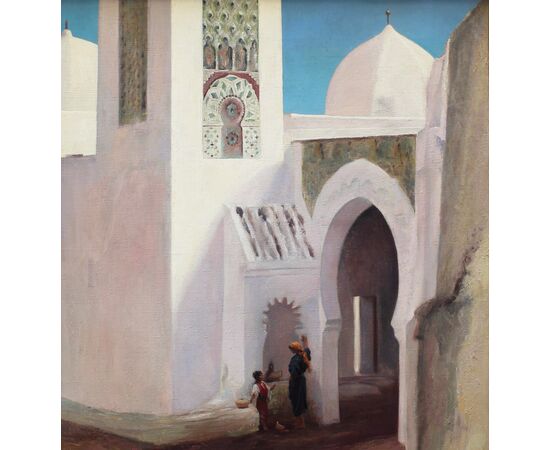 Auguste-Alexandre Hirsch (Lione, 1833 - Parigi, 1911), Scena in città araba