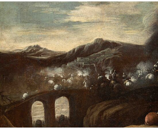 Ciriaco Parmigiani (1641-1704), Coppia di scontri tra cavalleria  