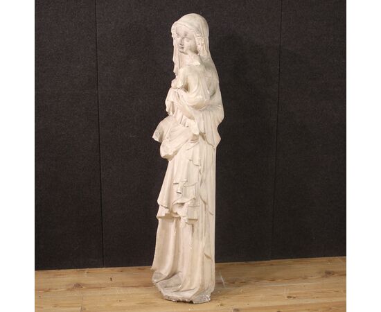 Scultura in gesso Madonna col bambino del XX secolo