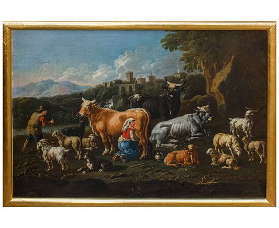 Jacob Roos detto “Rosa da Napoli” (1682 – 1730), Scena pastorale