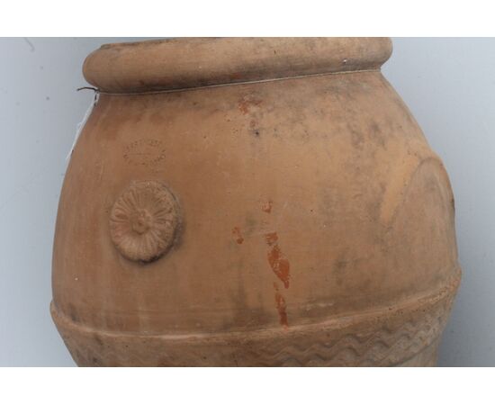 Antico vaso Orcio Montepulciano Siena fine XIX sec in terracotta . Altezza cm 60 marchiato 