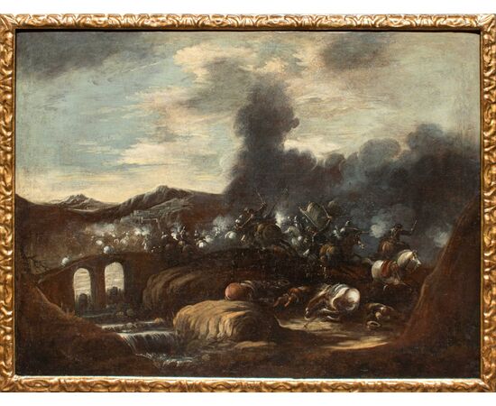 Ciriaco Parmigiani (1641-1704), Coppia di scontri tra cavalleria  