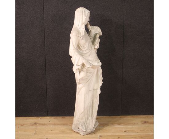 Scultura in gesso Madonna col bambino del XX secolo