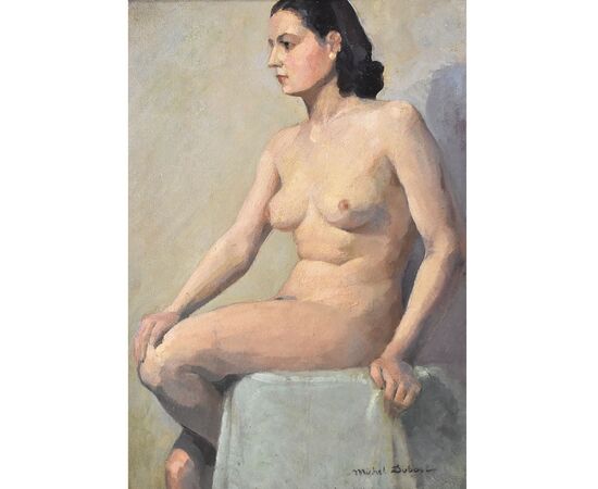 DIPINTI NUDITA' FEMMINILE, ART DECO, QUADRI DI NUDI DI DONNA, DUBOST MICHEL, DEL 1900. (QN569)