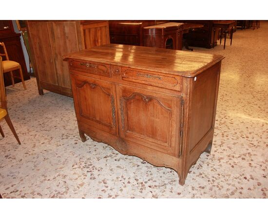 Credenza Provenzale 2 Porte Francese con cassetti in legno di ciliegio con intagli