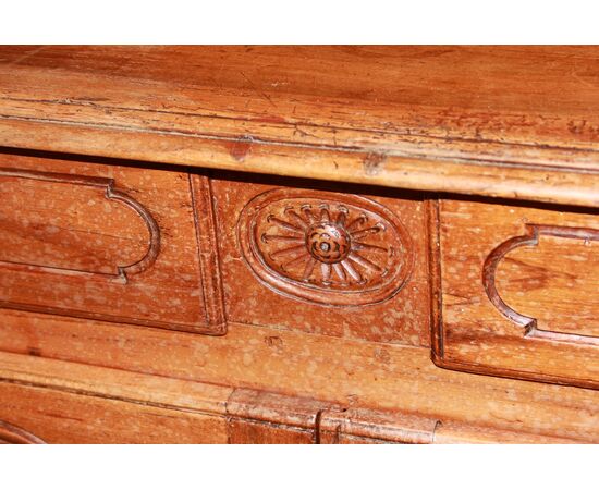 Credenza Provenzale 2 Porte Francese con cassetti in legno di ciliegio con intagli