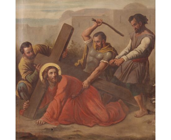 French painting Via Crucis from the 19th century