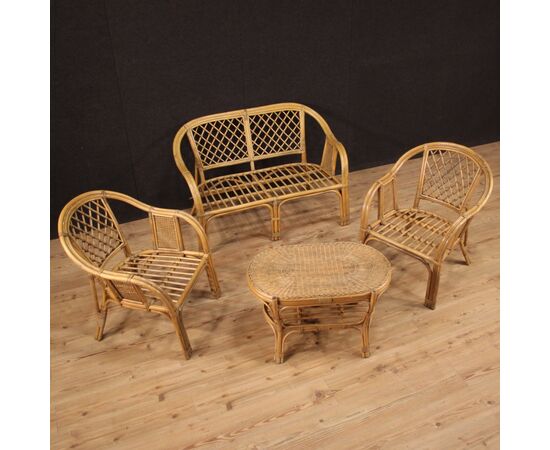 Pair of Italian wicker armchairs from the 60s 