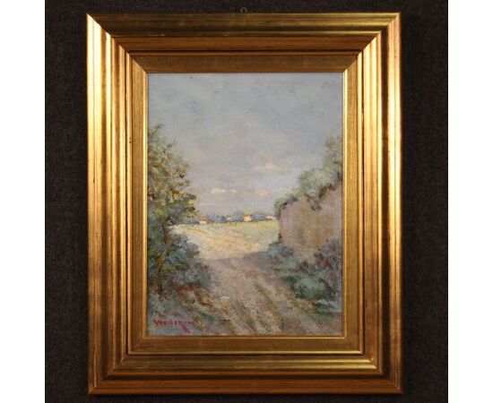 Italian landscape painting signed Verderone