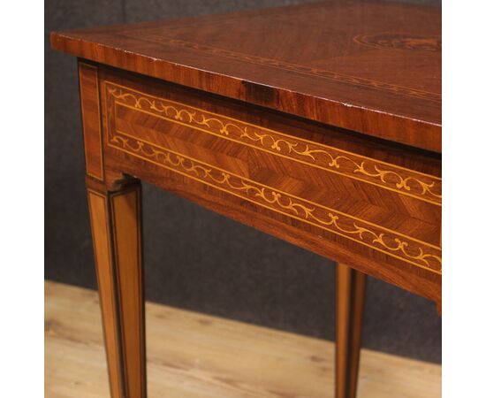 Italian Louis XVI style inlaid wood side table