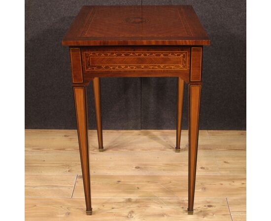 Italian Louis XVI style inlaid wood side table