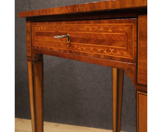 Italian Louis XVI style inlaid wood side table