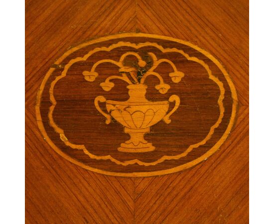 Italian Louis XVI style inlaid wood side table