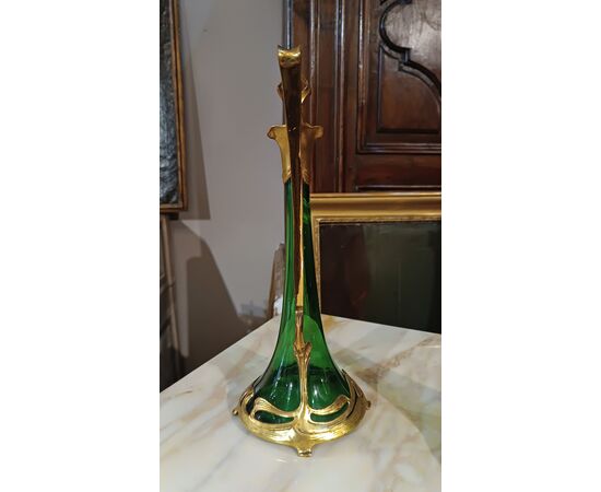 COPPIA DI BOTTIGLIE ART NOUVEAU FINE XIX-INIZIO XX SECOLO