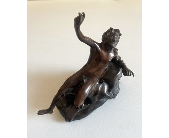 Scultura in bronzo "Satiro a riposo" - metà XX secolo