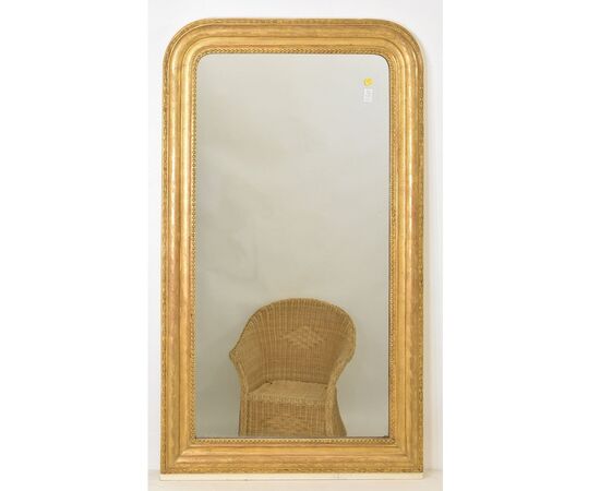 SPECCHIERA ANTICA DORATA, FOGLIA DI ORO ZECCHINO, SPECCHIO ANTICO LUIGI FILIPPO, XIX SECOLO. (SP174)