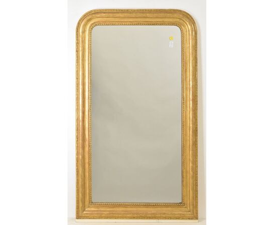 SPECCHIERA ANTICA DORATA, FOGLIA DI ORO ZECCHINO, SPECCHIO ANTICO LUIGI FILIPPO, XIX SECOLO. (SP174)