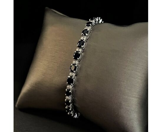 Bracciale  con  Zaffiri   10 ct.  Diamanti  0.50  ct. 