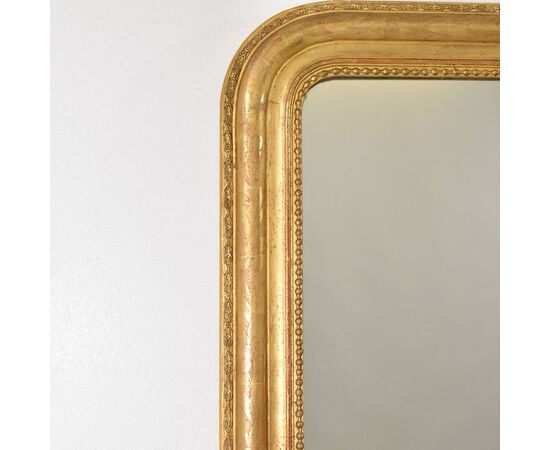 SPECCHIERA ANTICA DORATA, FOGLIA DI ORO ZECCHINO, SPECCHIO ANTICO LUIGI FILIPPO, XIX SECOLO. (SP174)