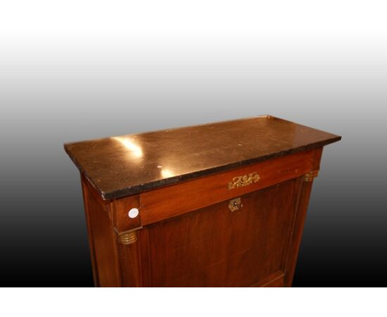 Secretaire francese stile Impero del 1800 in legno di mogano