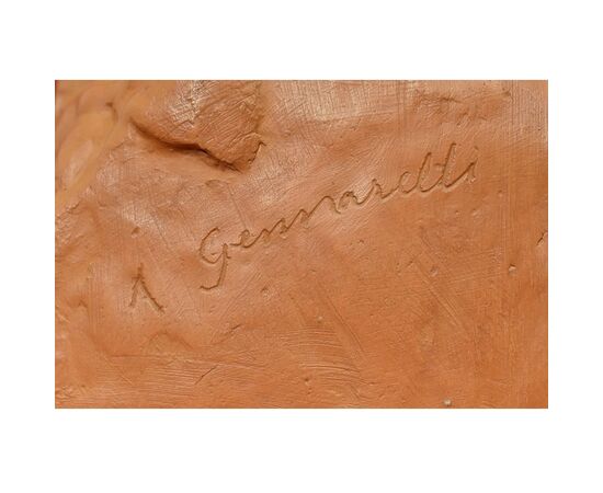 SCULTURE ART DECO IN TERRACOTTA, BUSTO DI DONNA, FIRMATA GENNARELLI, SCULTORE ITALIANO. (STTE81)