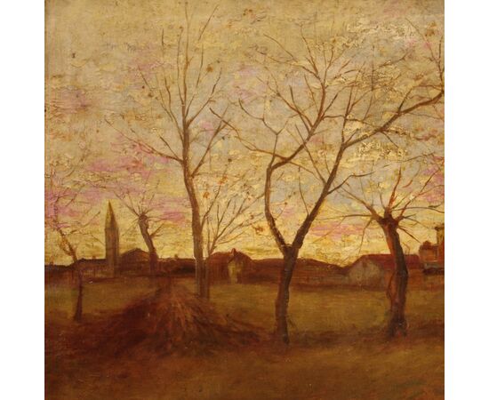 Bucolic landscape Italian painting