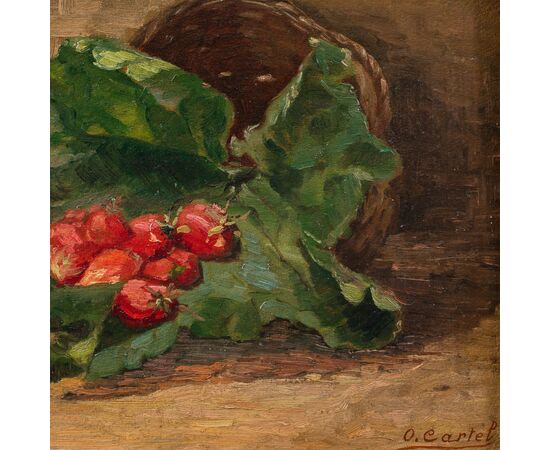 Octave Cartel (Belga, 1884 - 1944) - Natura morta di fragole.