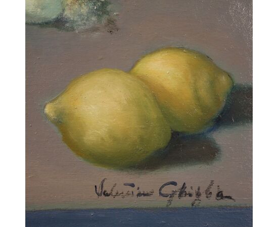 Italian painting Still life signed by Valentino Ghiglia