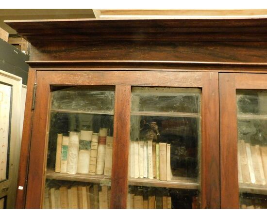 LIB151 - Libreria antica in legno, epoca '800, misura massima cm L 215 x H 215