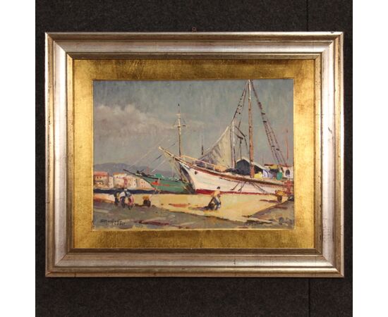 Seascape painting signed and dated 1967