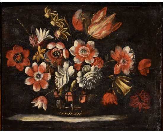 Coppia di nature morte di fiori, Josè de Arellano (Madrid, 1653 - c. 1714) attribuibile