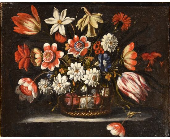 Coppia di nature morte di fiori, Josè de Arellano (Madrid, 1653 - c. 1714) attribuibile