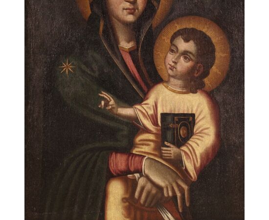 Religious painting Virgin with child from 19th century