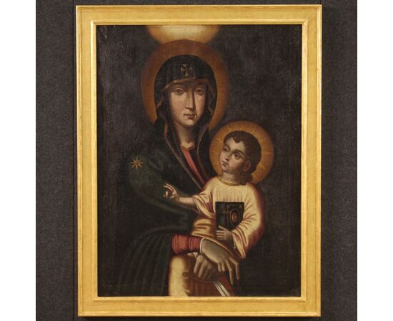 Religious painting Virgin with child from 19th century