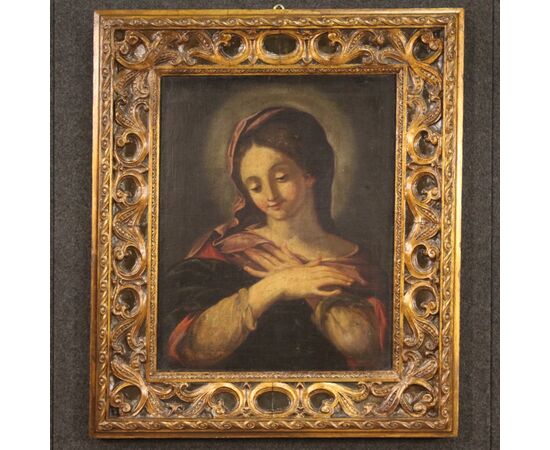 Religious Italian painting Madonna from 17th century