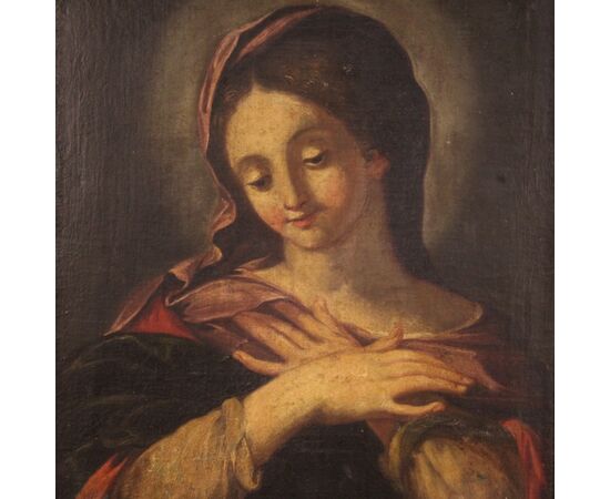 Religious Italian painting Madonna from 17th century