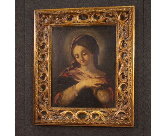 Religious Italian painting Madonna from 17th century