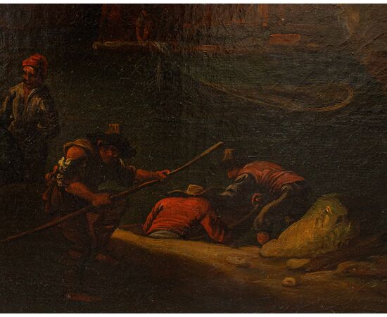 da Salvator Rosa, Scuola della fine del secolo XVII, Marina con pescatori 