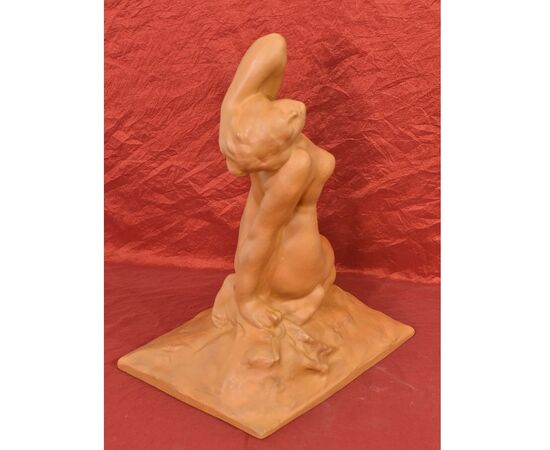 SCULTURE ART DECO IN TERRACOTTA, NUDO DI DONNA, AMEDEO GENNARELLI, SCULTORE ITALIANO. (STTE85)