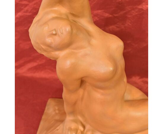 SCULTURE ART DECO IN TERRACOTTA, NUDO DI DONNA, AMEDEO GENNARELLI, SCULTORE ITALIANO. (STTE85)