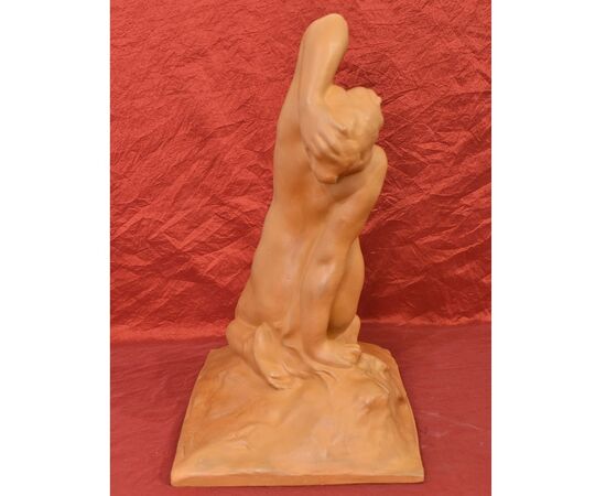 SCULTURE ART DECO IN TERRACOTTA, NUDO DI DONNA, AMEDEO GENNARELLI, SCULTORE ITALIANO. (STTE85)